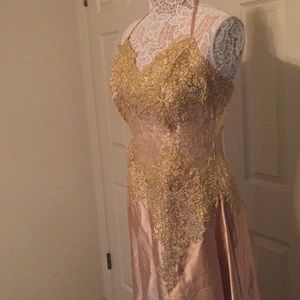 Cache gold maxi dress